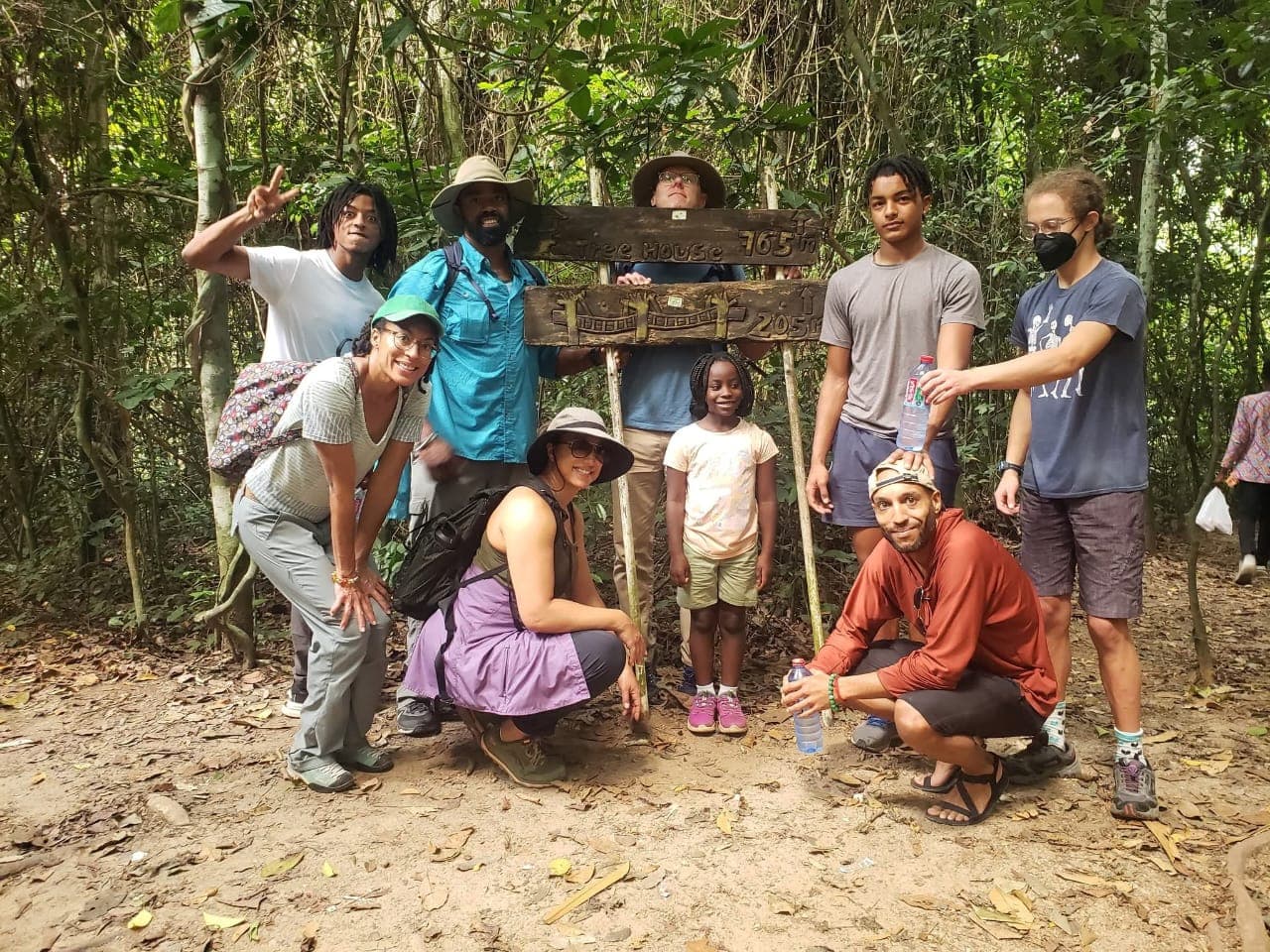 Guiding a group through the forest trails